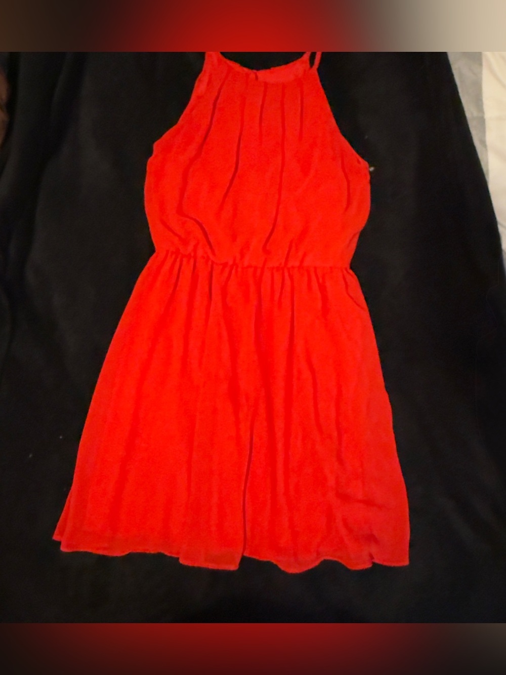 by & by Red Halter Casual Dress